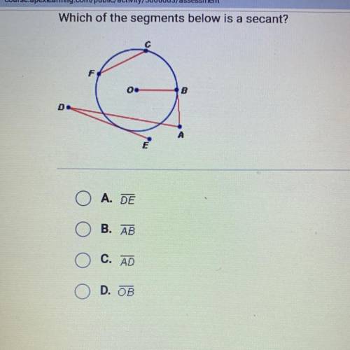 Which of the statement below is a secant ?