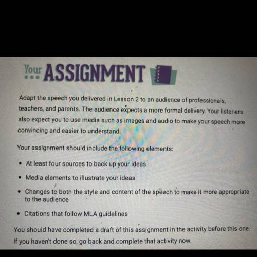 3.3.9 Project: Complete Your Assignment

English 10 Sem 2
Points Possible: 30
Please i need help A