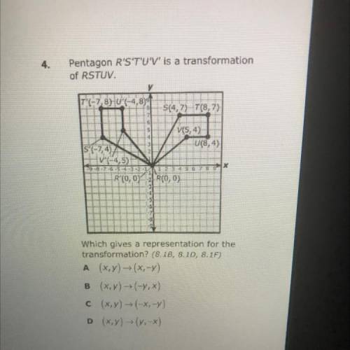 Pentagon R'S'T'U'V' is a transformation
of RSTUV.