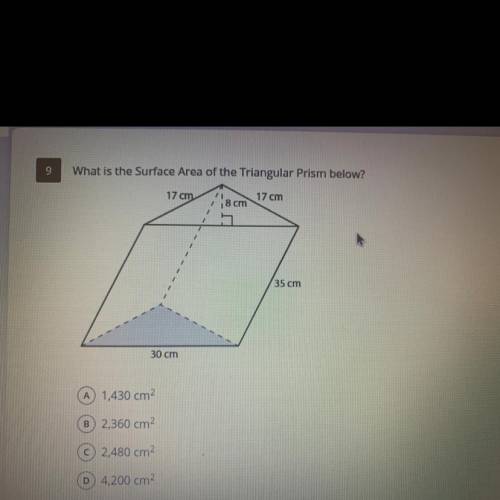 What is the Surface Area of the Triangular Prism below?