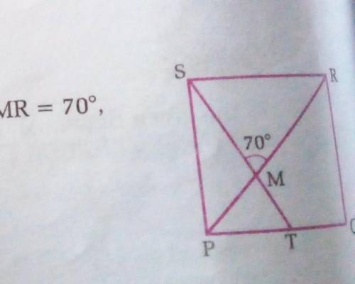 If angle SMR is equal to 70 degree find the measure of PST and STQ ​