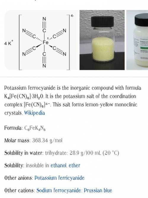 What is Potassium ferrocyanide?? Explain in details​