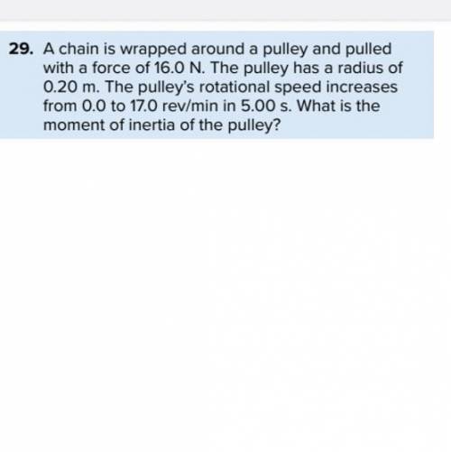 A chain is wrapped around pulley and pulled with a force of

16.0N .The pulley has a radius of 0.2