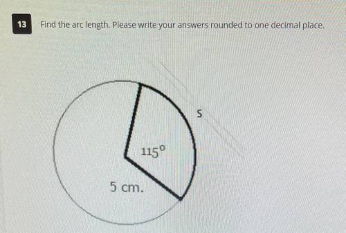 Please help me find the arc length. (Geometry)