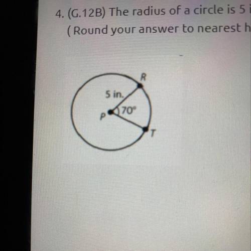 ASAP ! The radius of a circle is 5 inches. What is the length of a 70° arc?

(Round your answer to