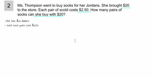 Ms. Thompson went to buy socks for her Jordans. She brought $20 to the store. Each pair of scold co