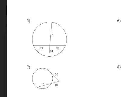 (2 questions) Solve for x . Assume that lines which appear tangent are tangent, PLS help, and pls d
