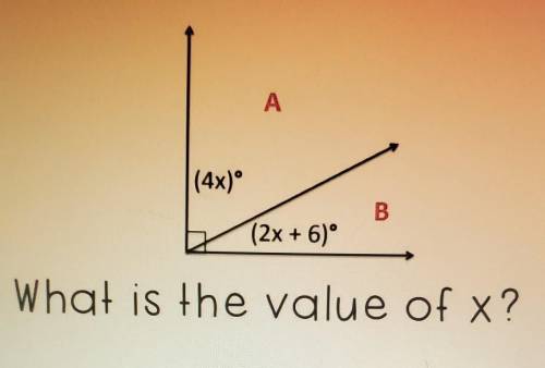 A (4x) B (2x + 6) What is the value of x?​