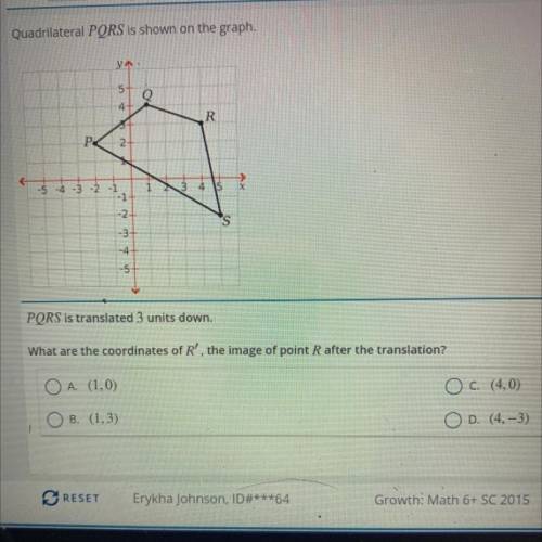 Plz help Quadrilateral PQRS Is shown in the graph