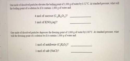 Colligative properties practice. Please answer these text questions. I will gsend be brainlest. AND