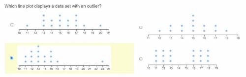 PLEASE HELP ILL GIVE BRAINLIEST

Which line plot displays a data set with an outlier?
(btw don