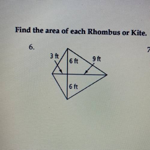 How do I find the area of each Rhombus or Kite.