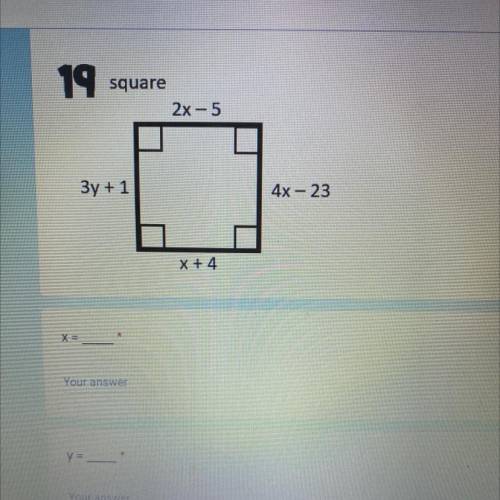 Need the answer to x and y !