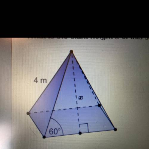 What is the slant height x of this square pyramid?