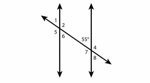 In the diagram, two parallel lines are intersected by a transversal. What are the measurements of a