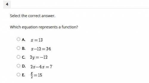 Which equation represents a function?
