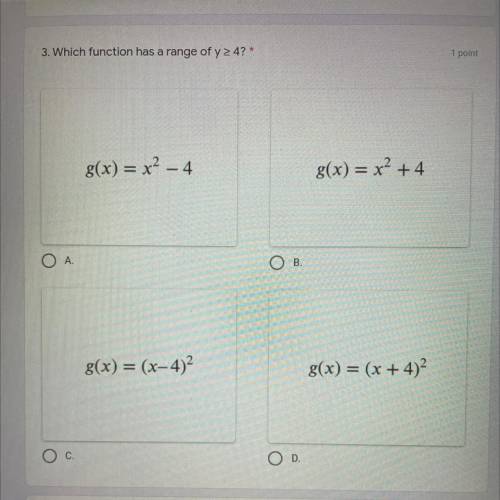Which function has a range of y>_4