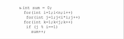 What is the running time (Big-O notation) for the following program fragment? Explain your answer.