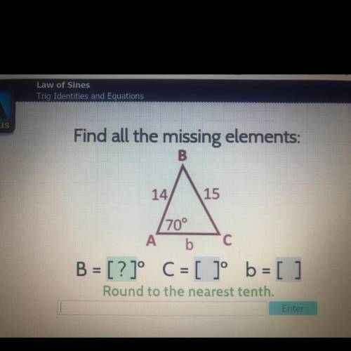 Find all the missing elements 
Round to the nearest tenth.