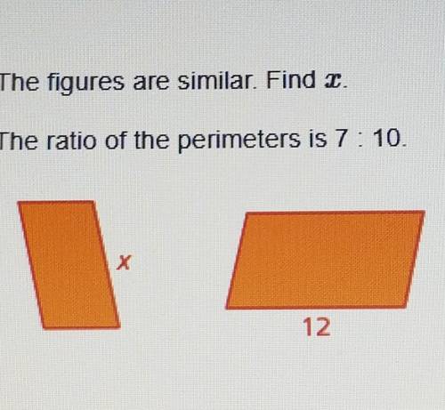 The figures are similar. Find X​