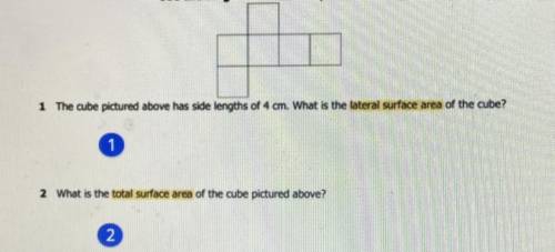 PLS HELP ME I WILL IF YOU BRAINALIST ❤️❤️❤️❤️❤️1 The cube pictured above has side