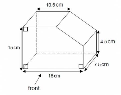 Here is a prism.

The cross-section of the prism is a pentagon.Use the scale 1:3Draw the front ele