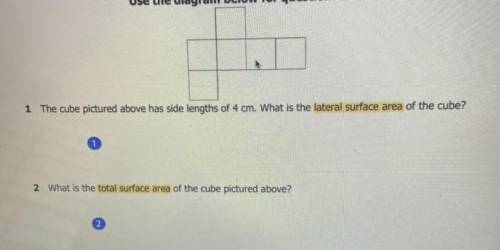 ✨PLS HELP ME I WILL GIVE BRAINALIST 1 The cube pictured above has side lengths of 4 cm. What is the