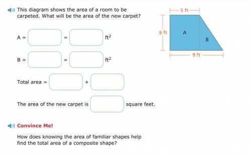 This diagram shows the area of a room to be carpeted. What will be the area of the new carpet?