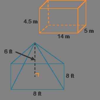 A rectangular prism with a length of 14 meters, width of 5 meters, and height of 4.5 meters. A squa