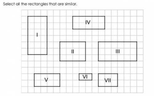 Which of the following rectangles are similar? (There is more than one answer)