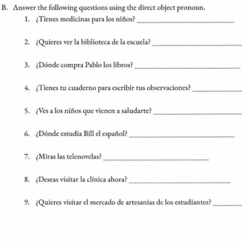 Help me solve this spanish questions.