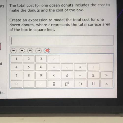 The total cost for one t the total cost for a dozen donuts includes the cost to make the donuts and