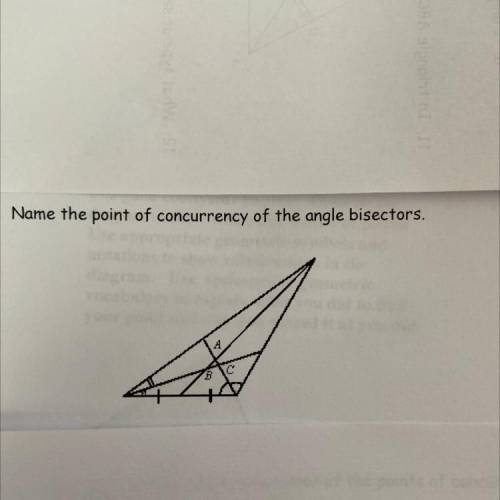 Name the point of concurrency of the angle bisectors.