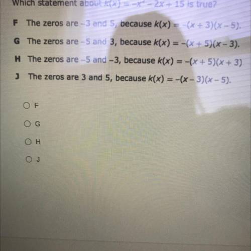 Which statement about k(x)=-x^2-2x+15 is true?