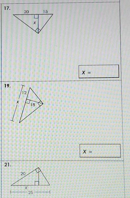 Please help with 17, 19, and 21 using trigonometry. Thanks!​