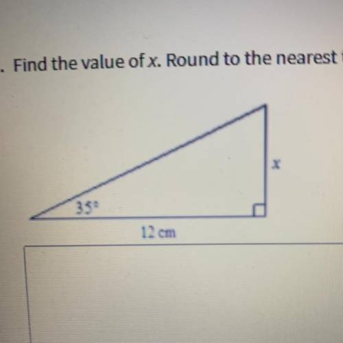 Find the value of x. Round to the nearest tenth. The diagram is not drawn to scale.