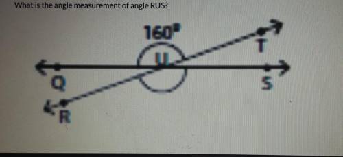 What is the angle measurement of the angle RUS​