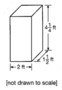 What is the volume of the rectangular prism shown below?

A) 7 3/4 cubic feet
B) 8 1/8 cubic feet