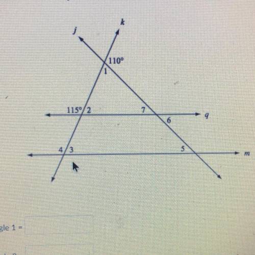 Find the measure of angles 1-7(please help)