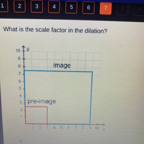 What is the scale factor in the dilation?

(please help!)
A. 1/6
B. 1/3
C. 3
D. 6