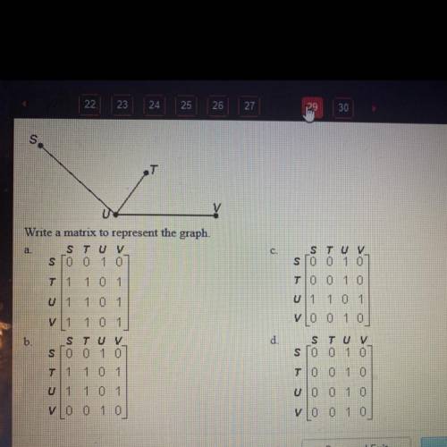 Write a matrix to represent the graph HELP