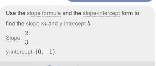 Find the equation slope and y intercept with these two coordinates (0,-1) and (3,1)