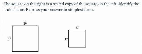 The square on the right is a scaled copy of the square on the left. Identify the scale factor. Expr