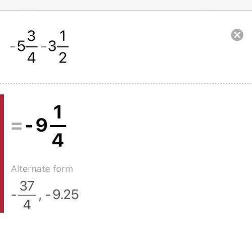 Solve: -5 3/4 - 3 1/2=?