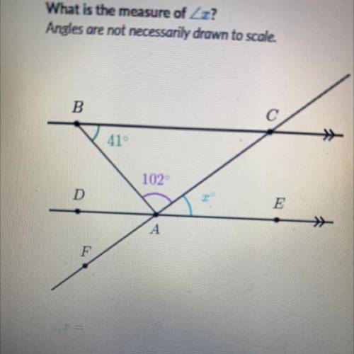 In the following diagram, BC is parallel to DE.

What is the measure of X?
Angles are not necessar