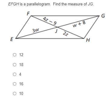 What is the measure of JG