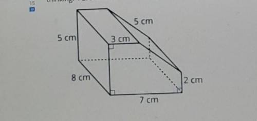 Here is a prism with a pentagonal base. The height is 8 cm. What is the volume of the prism? Show