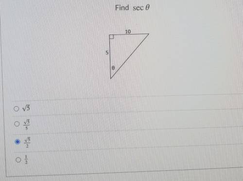 Find sec 0is my answer correct? if not what's the right answer ​