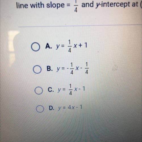 Which of the following is the equation of a line in slope-intercept form for a

line with slope =