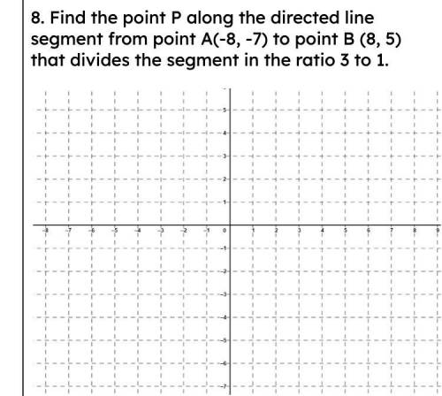 Find the point P along the directed line segment from point A(-8, -7) to point B (8, 5) that divide